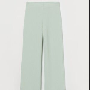 Straight leg pants ribbed mint green medium m